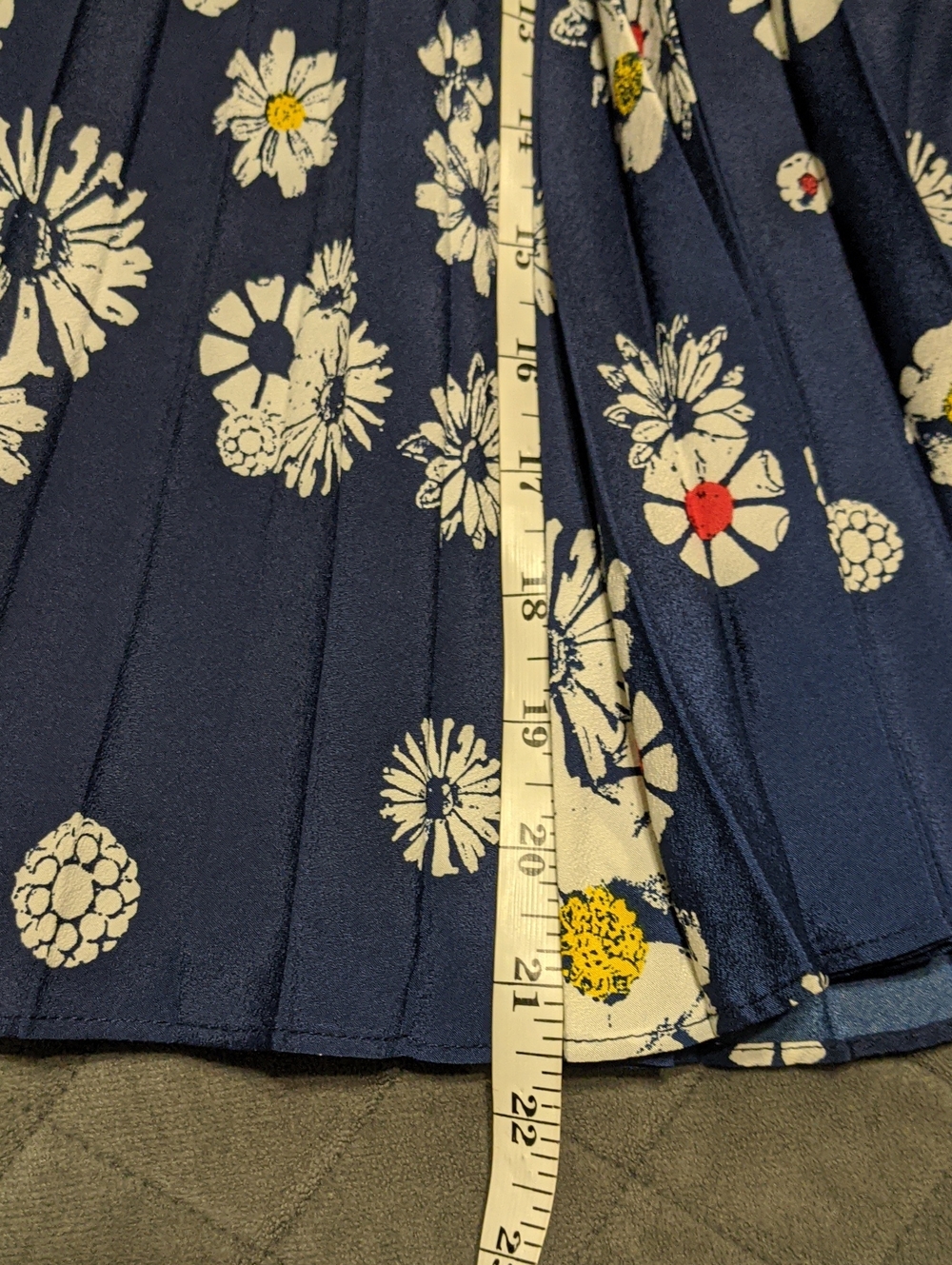 Jason Wu for Target Women's Navy Blue Floral Pleated Skirt Size 16 - Picture 7 of 10